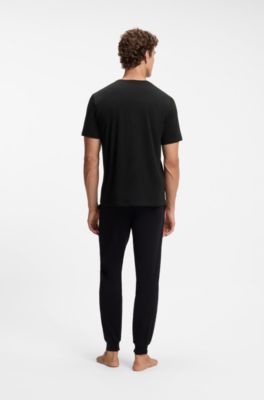 T-shirt in cotone elasticizzato, Nero