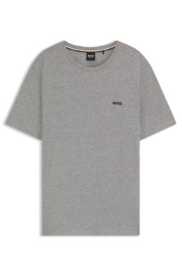 BOSS - ストレッチコットン Tシャツ ロゴエンブロイダリー - グレー