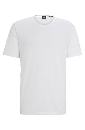 Stretch-cotton regular-fit T-shirt with logo detail, Hugo boss