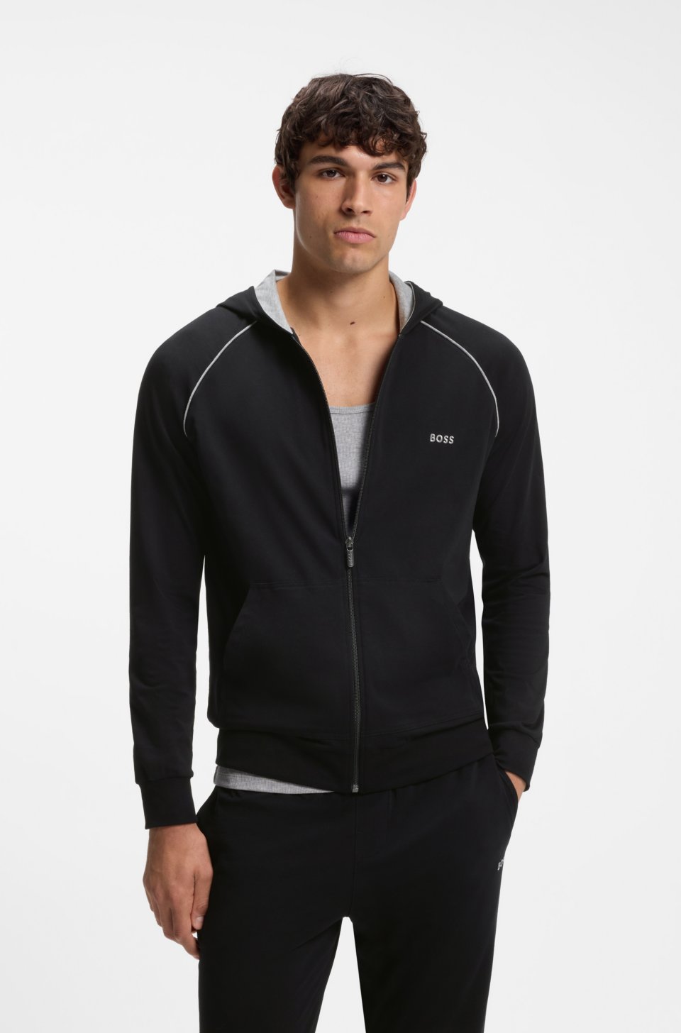 Stretch-cotton hoodie