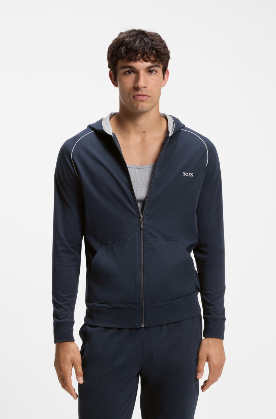 Stretch-cotton hoodie