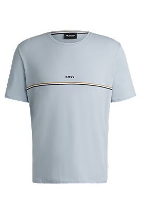 Camiseta de pijama en algodón elástico con logo estampado
