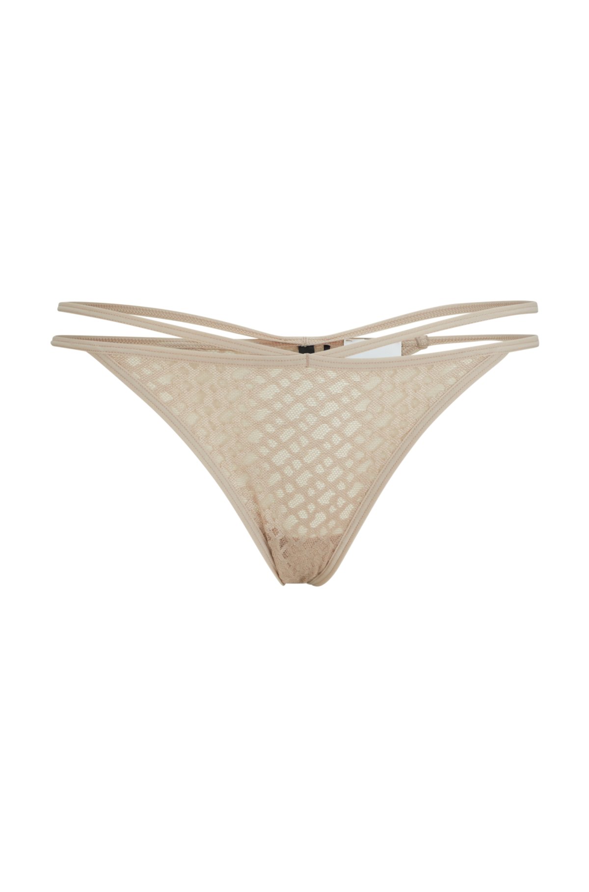 BOSS - Monogram-lace thong with double waistband