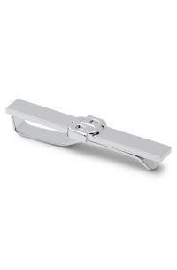 Brass tie clip with Double B monogram, Silver tone