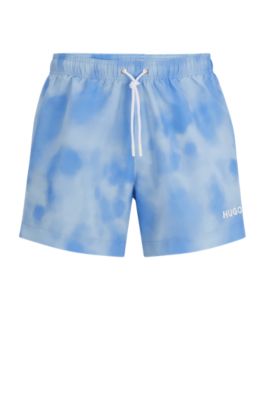 HUGO - Logo swim shorts in printed quick-drying fabric