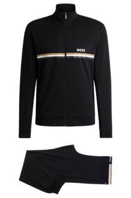 BOSS Stretch cotton regular fit tracksuit with signature details