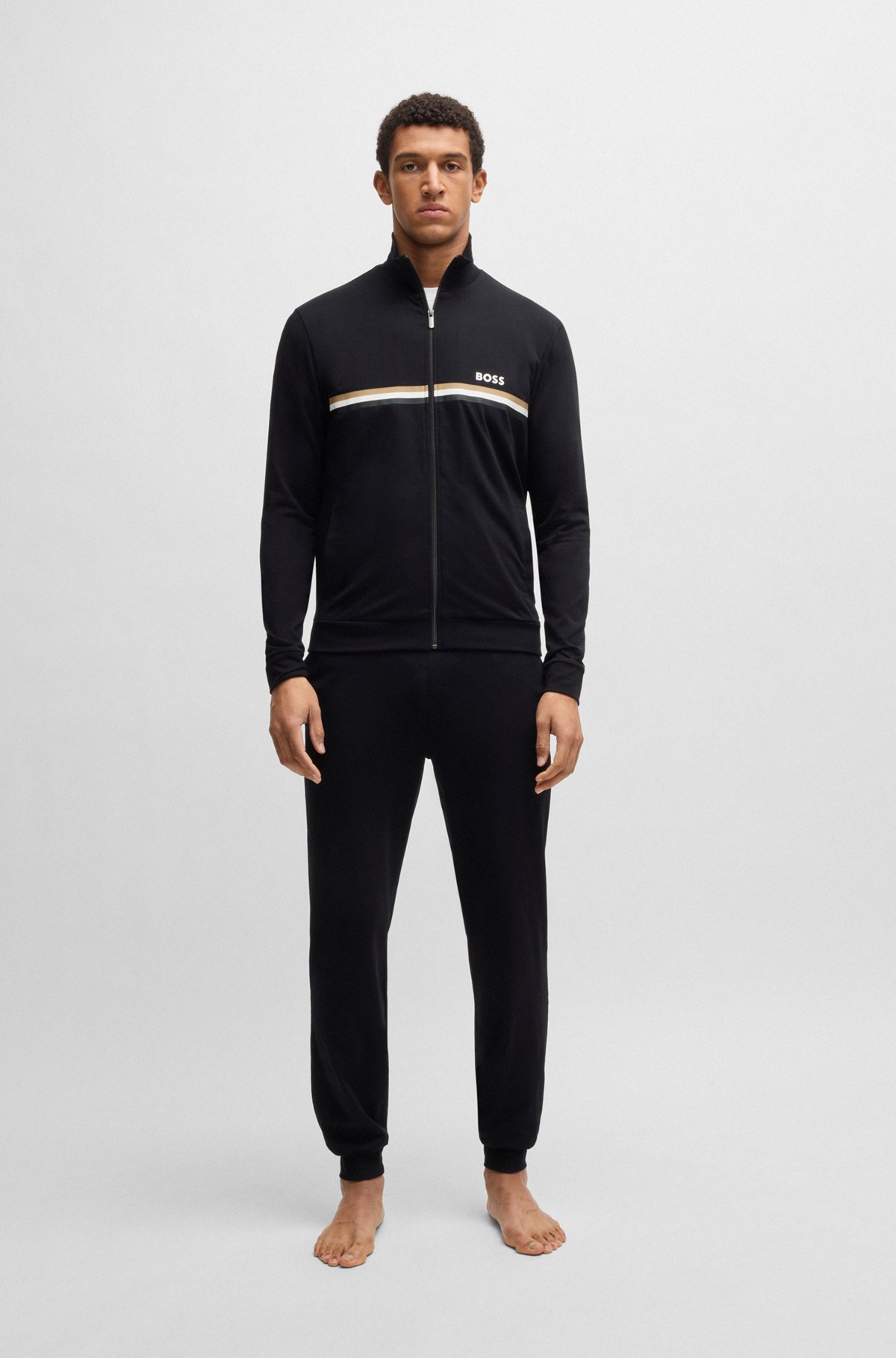 BOSS - Stretch-cotton regular-fit tracksuit with signature BOSS - Stretch-cotton regular-fit tracksuit with signature