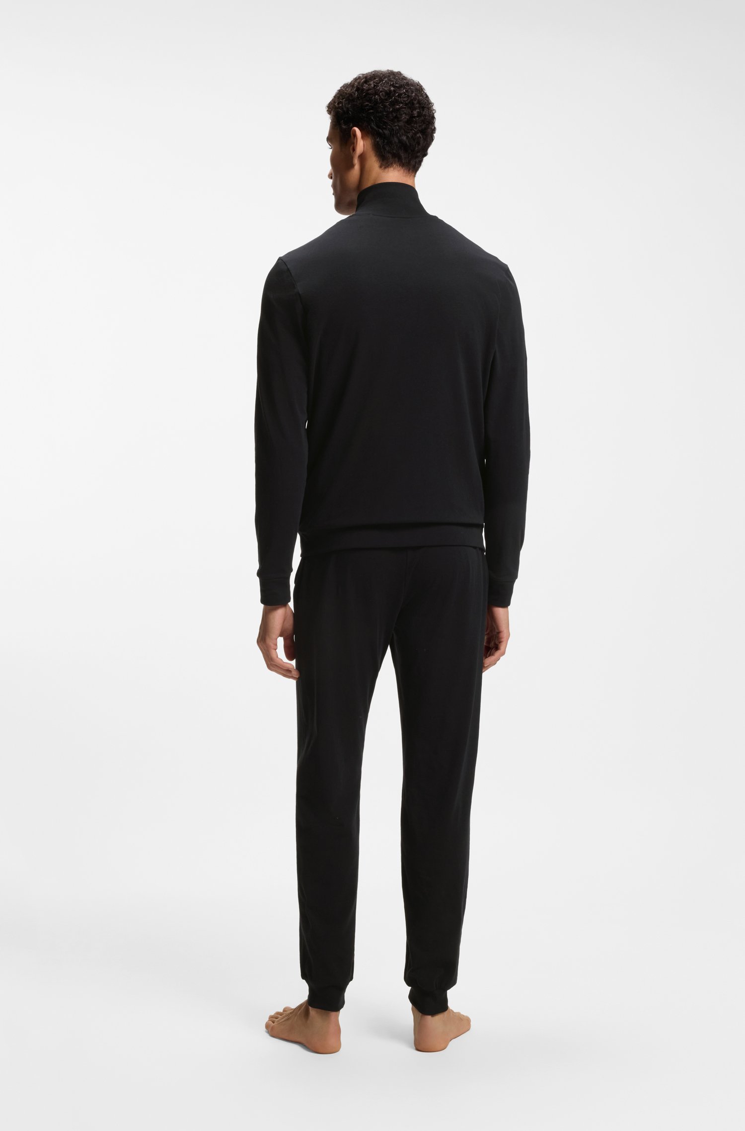 Boss Stretch-cotton tracksuit set with logo and signature stripe pyjamas & nattlinnen herr – bild 2