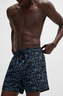 Haloumoning Jungen-Badehose Mit Boxershorts-Futter – Farbverlauf, Schnelltrocknend, UPF 50+, Verstellbarer Bund, 5–14 Jahre | Schwimmhose Für Strand & Pool