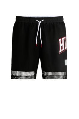 HUGO Mesh Insert T-Shirt Black