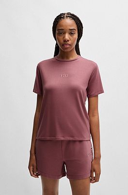 BOSS - Regular-fit T-shirt in stretch jersey with embroidered logo 