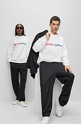 HUGO x LJUBAV cotton-terry sweatshirt with dual branding, White