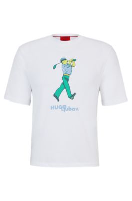 cotton-jersey with x HUGO collaborative T-shirt branding - HUGO LJUBAV