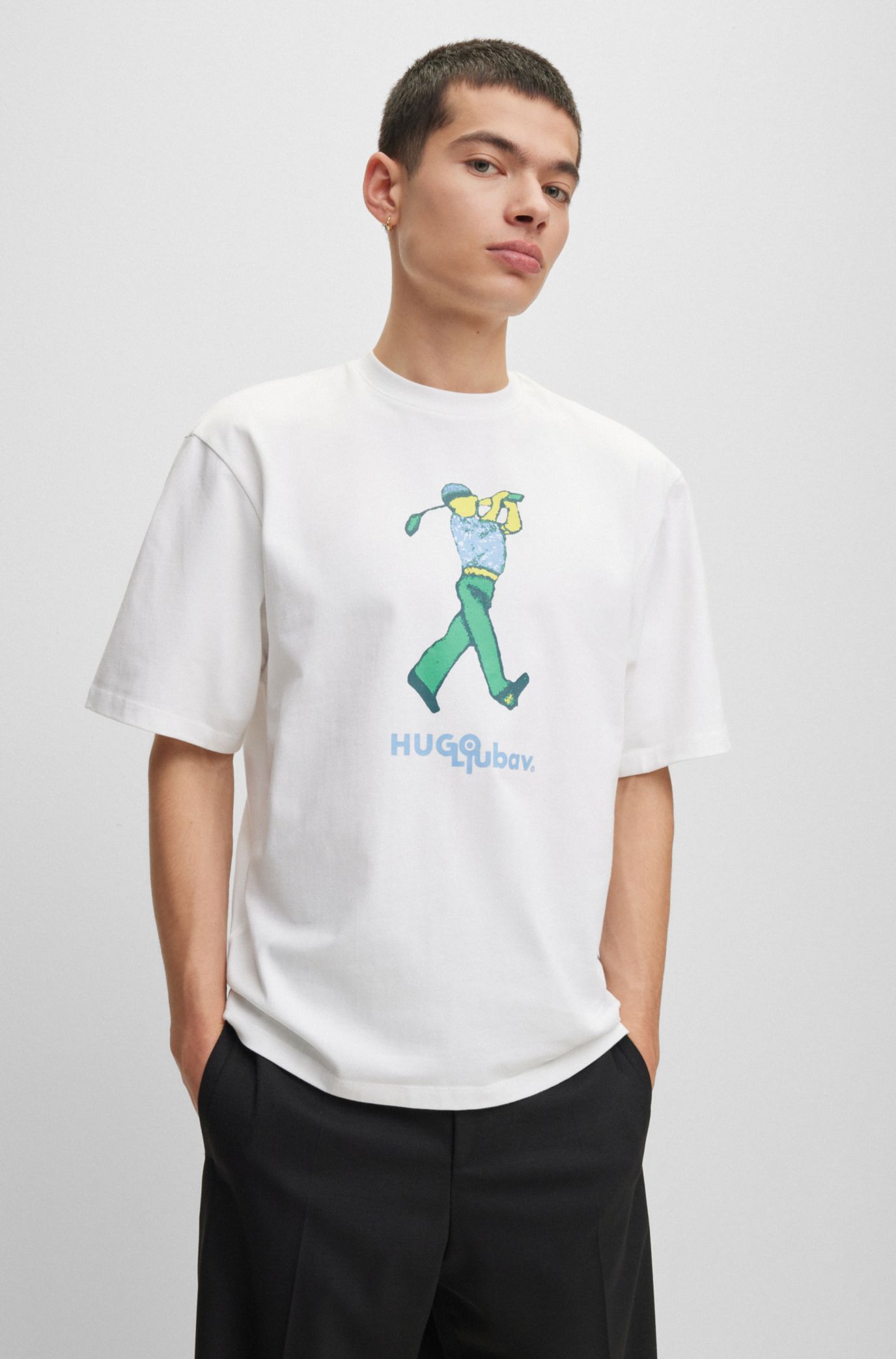 x T-shirt cotton-jersey LJUBAV branding collaborative HUGO with - HUGO