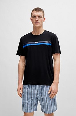 BOSS - Regular-Fit Pyjama mit karierter Shorts