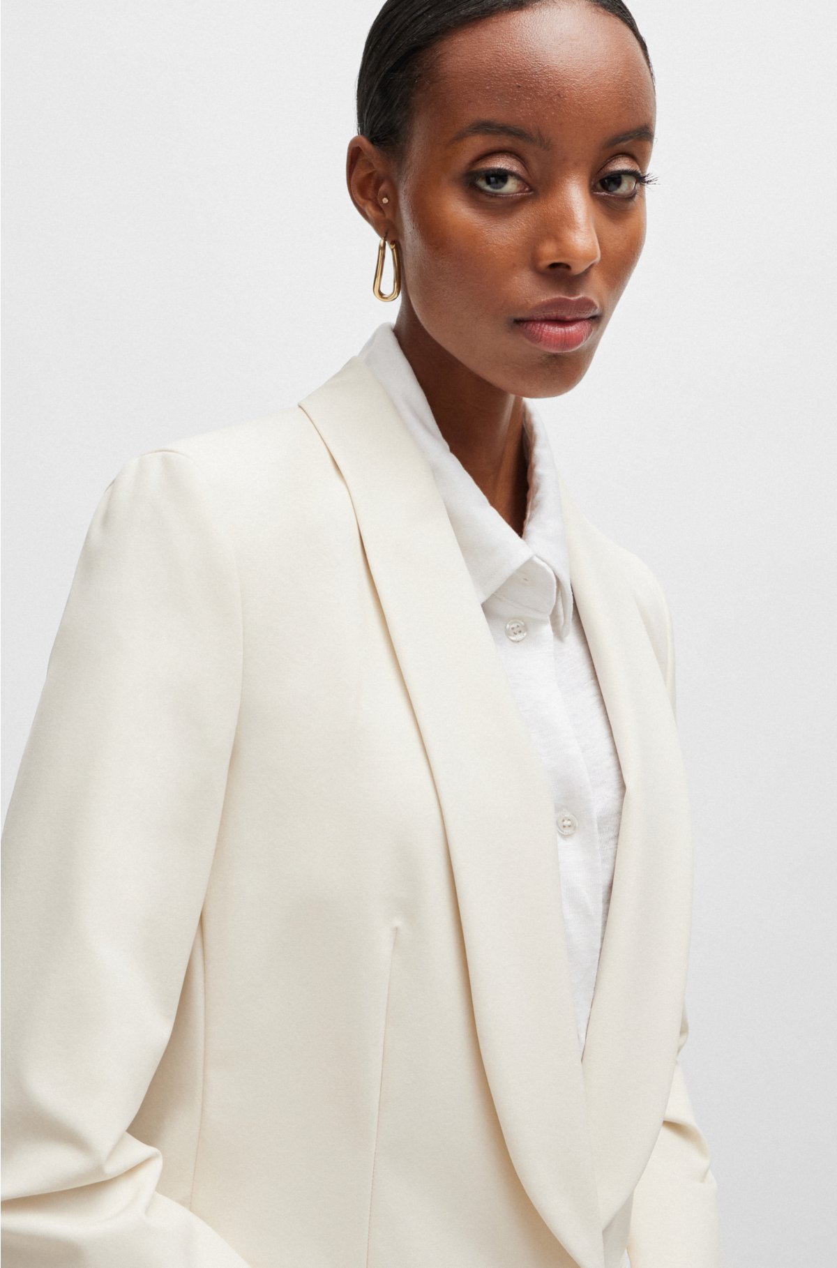 Regular-fit jacket in performance-stretch fabric, White