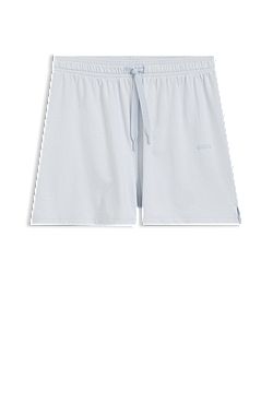 Stretch-cotton pyjama shorts with branded cords