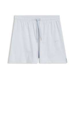 Stretch-cotton pyjama shorts with branded cords 1