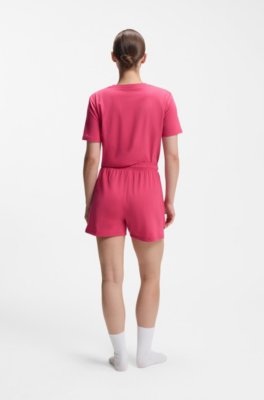Boss Stretch-cotton pyjama shorts with branded cords dam – bild 3
