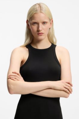 Slim-fit tanktop van een katoenmix met stretch, Zwart