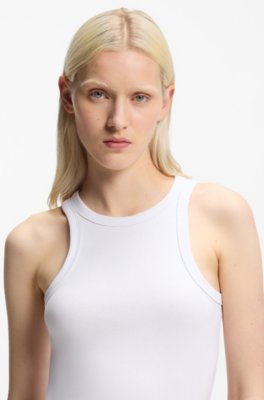 Hugo Slim-fit tank top in a stretch-cotton blend linnen dam – bild 3