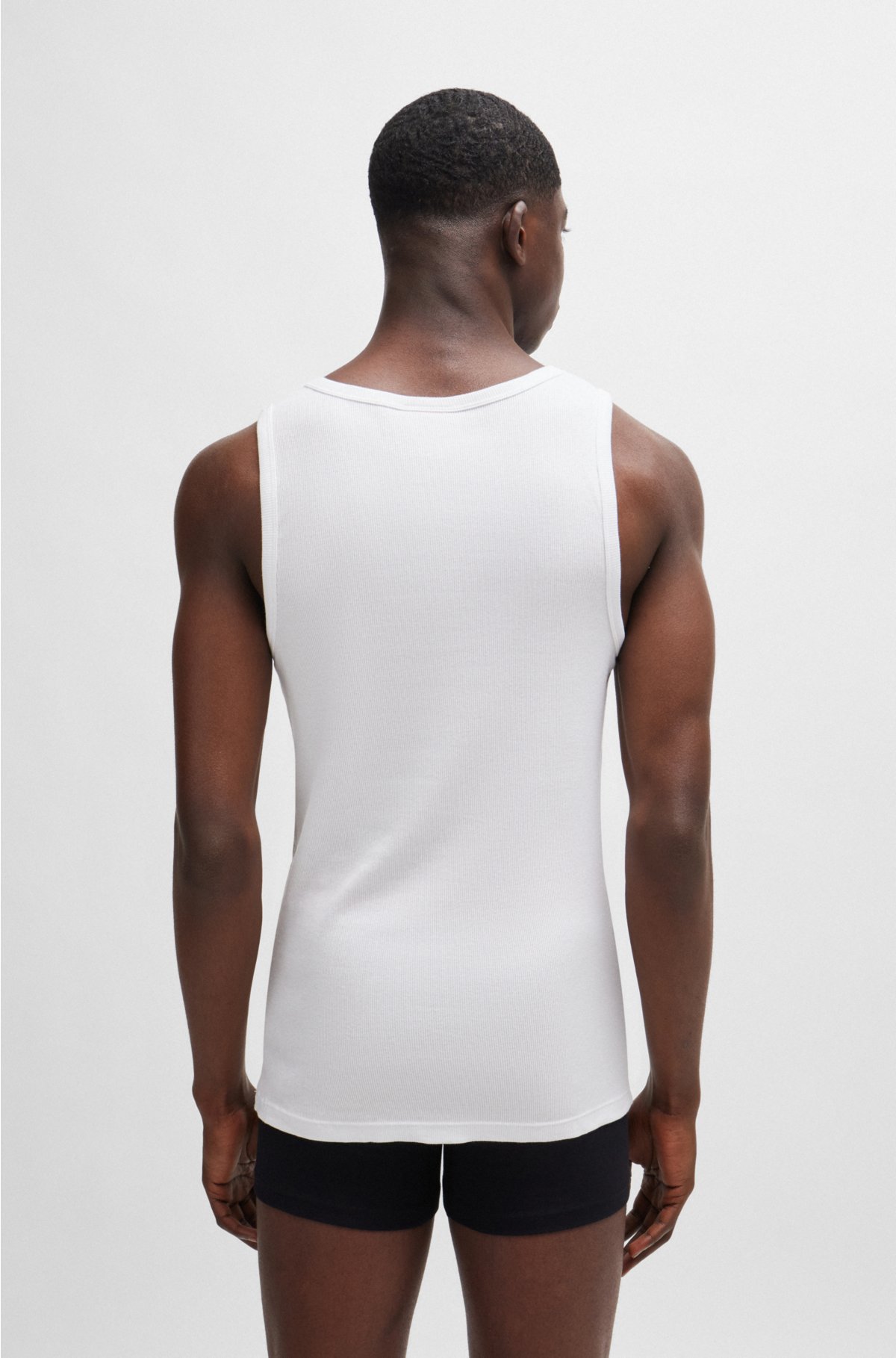 Regular-fit vest in stretch fabric with red logo, White