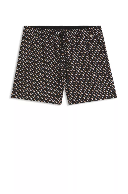 Bañador de secado rápido con forro integral y estampado de monogramas