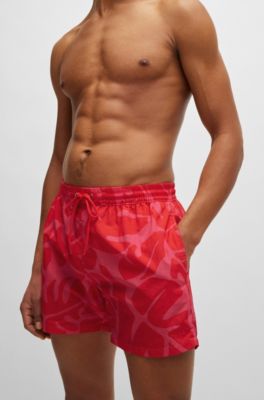 Arcweg Heren Board Shorts Zwemshorts Sneldrogende Heren Zwemshorts & Trunks Strandshorts Lang met Multi-Zakken Surf, Geïnkte geometrie, XL