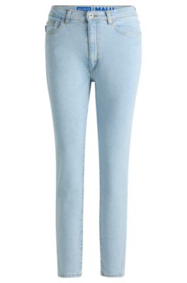 Skinny-fit jeans in aqua stretch denim, Light Blue
