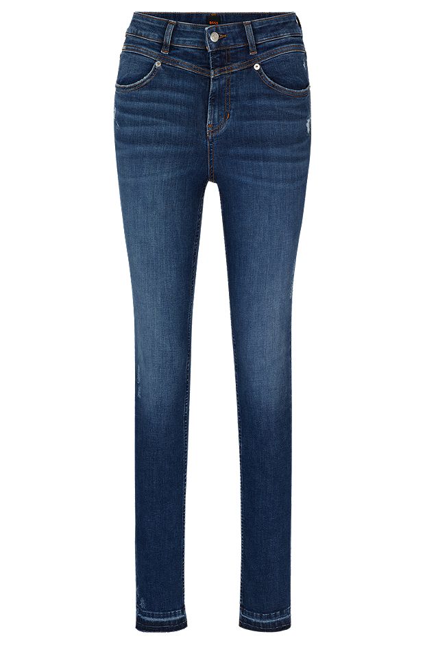 Jeans van donkerblauw denim met ultieme bewegingsvrijheid, Donkerblauw