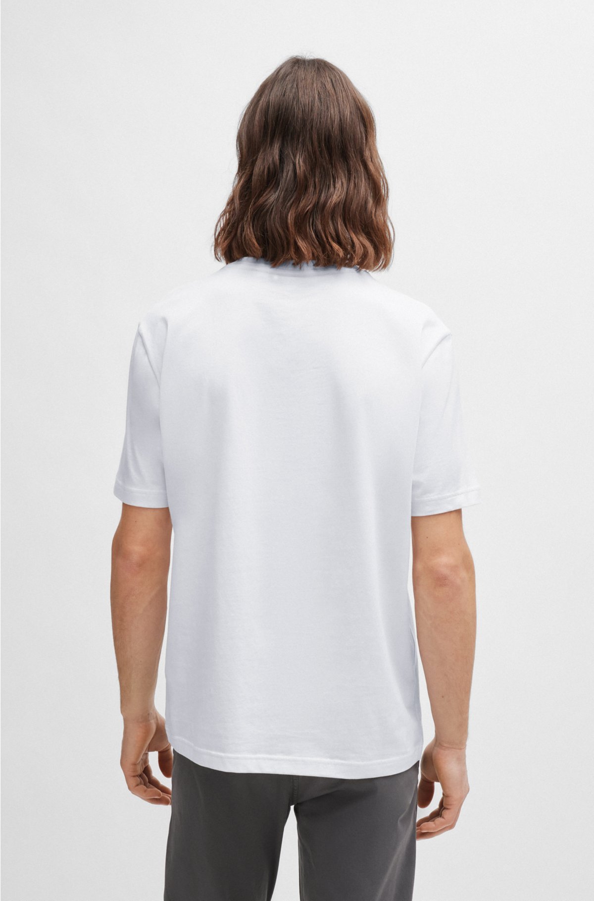Regular-fit T-shirt in cotton with seasonal artwork, White