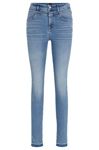 Blaue Jeans aus besonders elastischem Denim, Hellblau