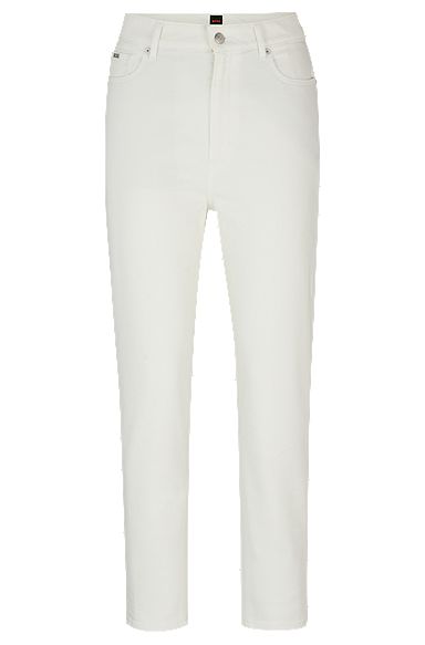 Crèmekleurige jeans van stretchdenim, Wit