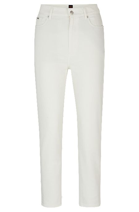 Crèmekleurige jeans van stretchdenim, Wit