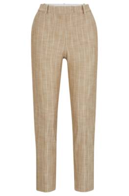 Hugo Boss Regular-fit Trousers With Pinstripe Pattern In Patterned