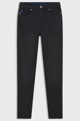 Vaqueros skinny fit de denim el&aacute;stico negro, Negro