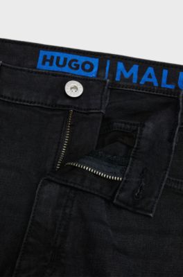 Skinny-fit jeans in black stretch denim, Black