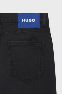Skinny-fit jeans in black stretch denim, Black
