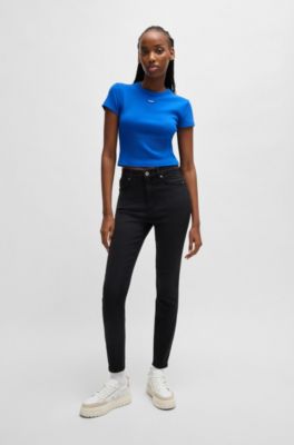 Skinny-fit jeans in black stretch denim, Black