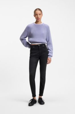 Vaqueros skinny fit de denim el&aacute;stico negro, Negro