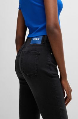 Skinny-fit jeans in black stretch denim, Black