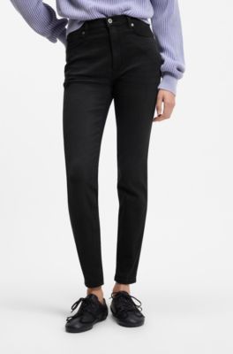 Vaqueros skinny fit de denim el&aacute;stico negro, Negro