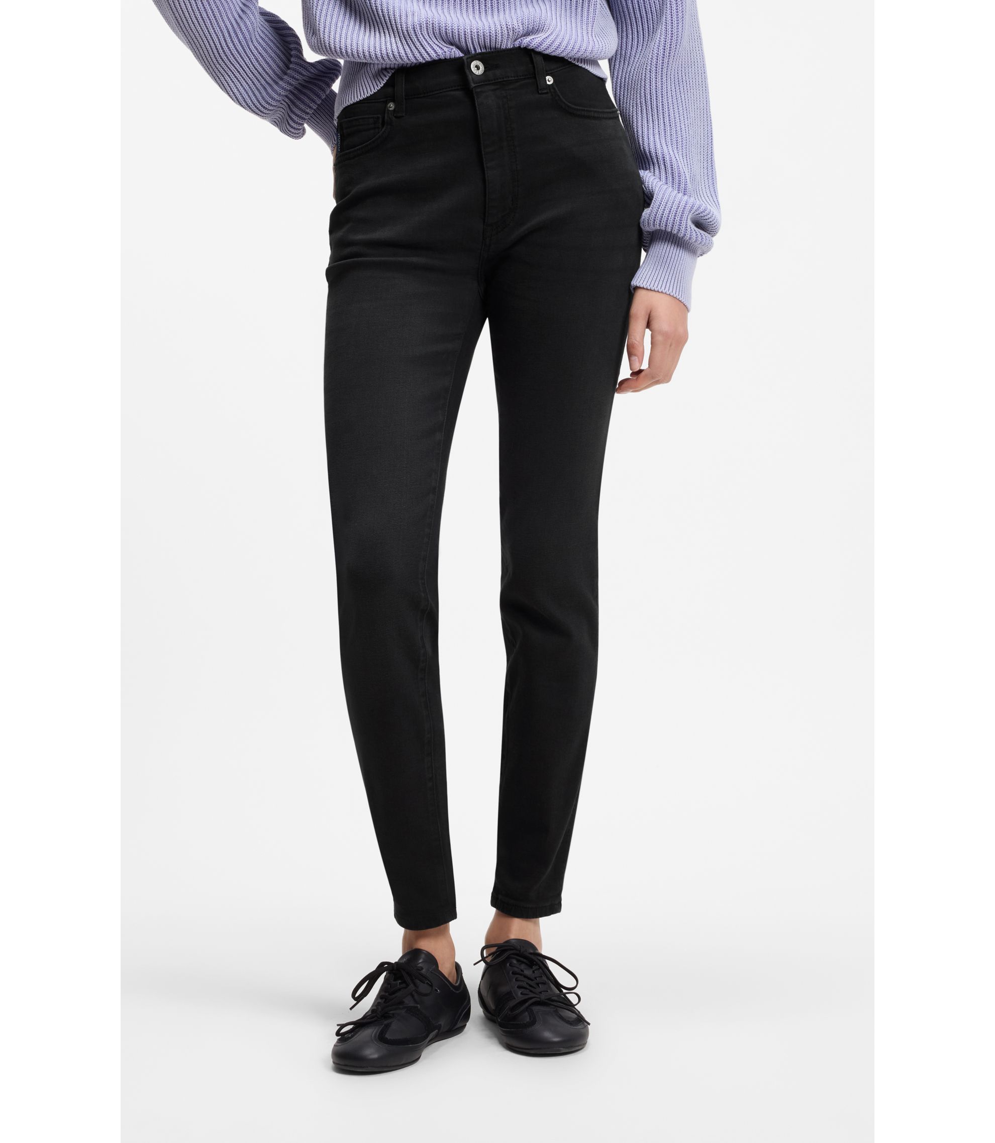 Skinny-Fit Jeans aus schwarzem Stretch-Denim