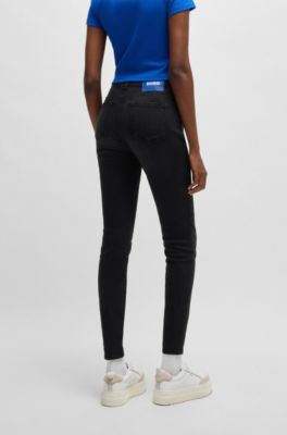 Skinny-fit jeans in black stretch denim, Black