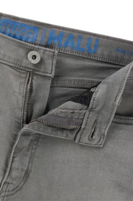 Skinny-fit jeans in dark-grey stretch denim, Dark Grey