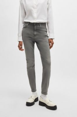 Jean Skinny en denim stretch gris fonc&eacute;, Gris sombre