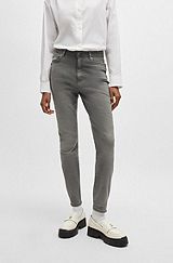 Skinny-fit jeans in dark-grey stretch denim, Dark Grey