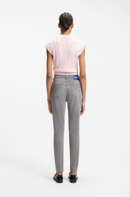 Skinny-fit jeans in dark-grey stretch denim, Light Grey