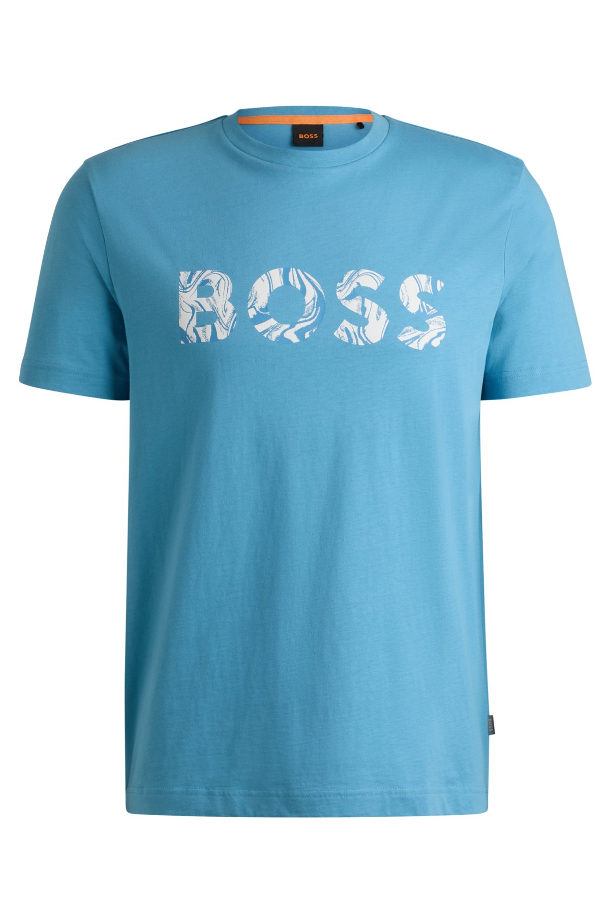 BOSS コットンジャージー Tシャツ ロゴプリントSカラーブラック
