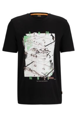 BOSS - Cotton-jersey T-shirt with seasonal print
